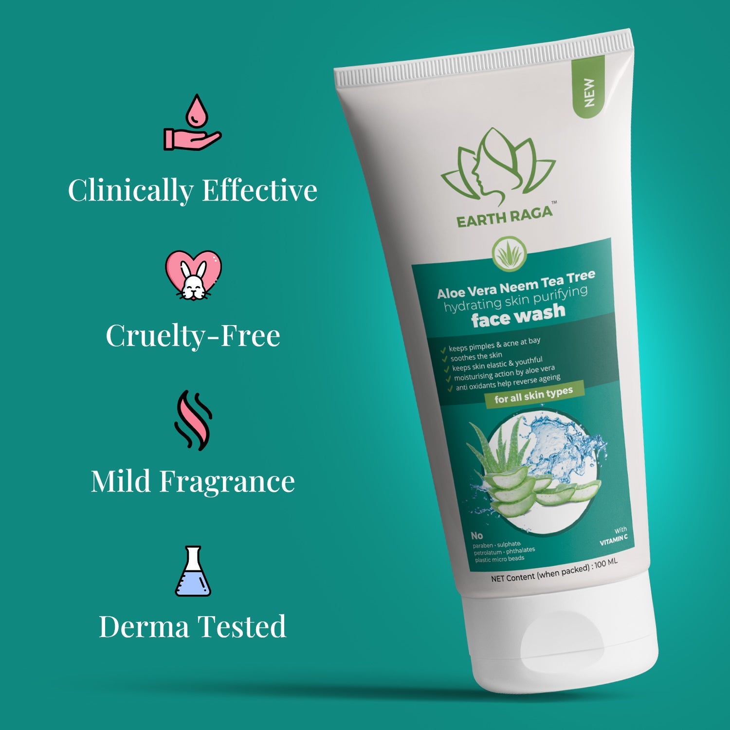 Anti-Hairfall Shampoo and Aloe Vera Neem Tea Tree Face Wash Combo