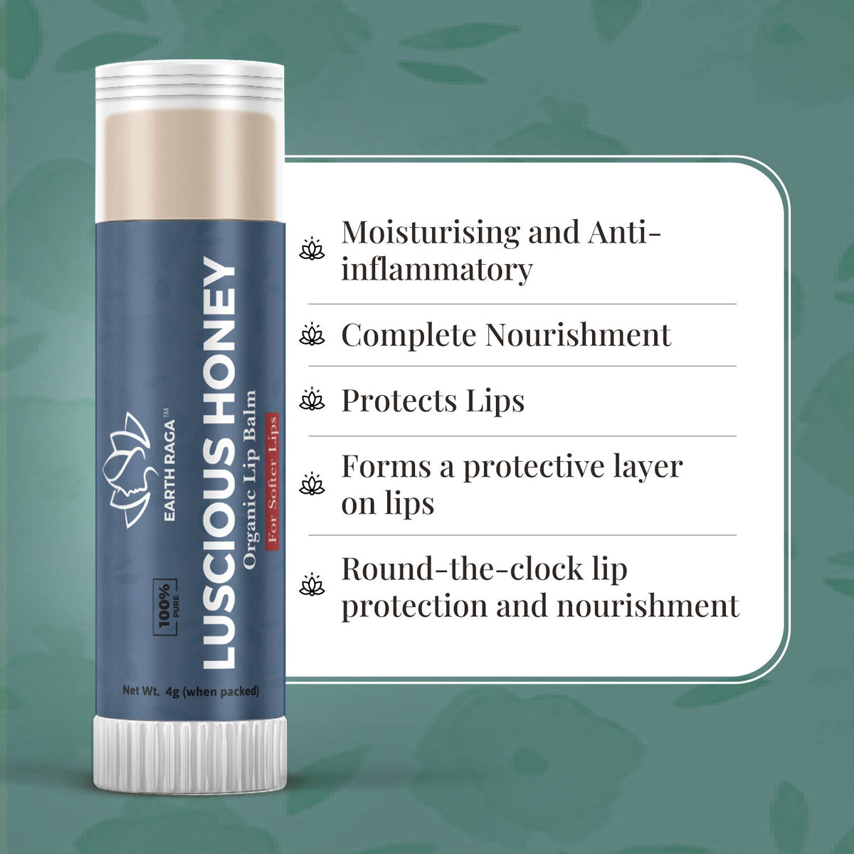 Luscious Honey Organic Lip Balm 4g