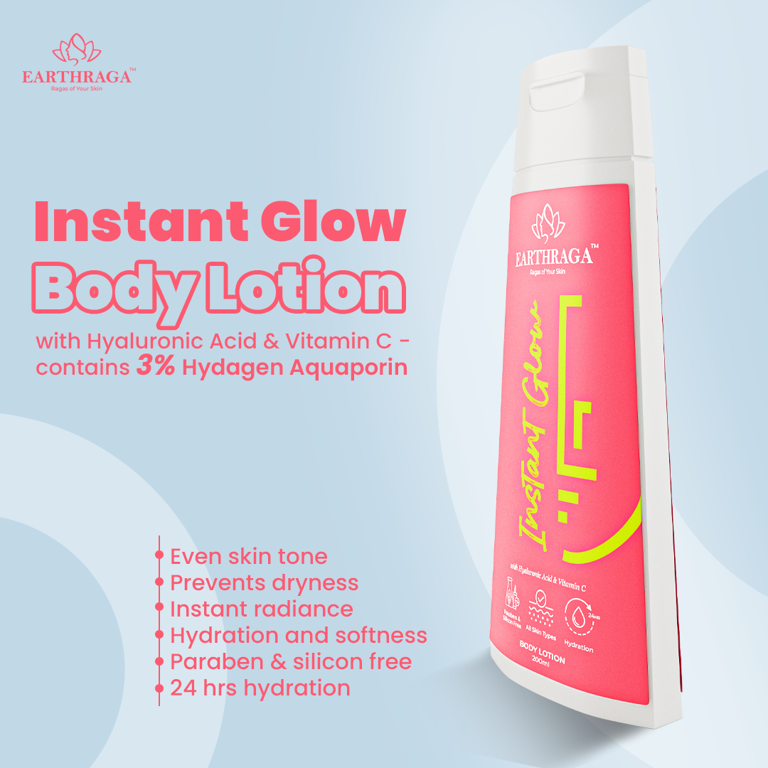 Instant Glow Body Lotion with Hyaluronic Acid & Vitamin C - contains 3% Hydagen Aquaporin