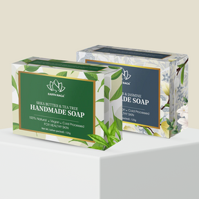 Pack of 2 Cold Pressed Soaps |Tea Tree Soap | Jasmine Soap|  250 gms (2 X 125 Gms )