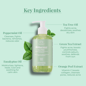 Earthraga Refreshing Peppermint, Tea Tree and Eucalyptus Body Wash |  200 ml