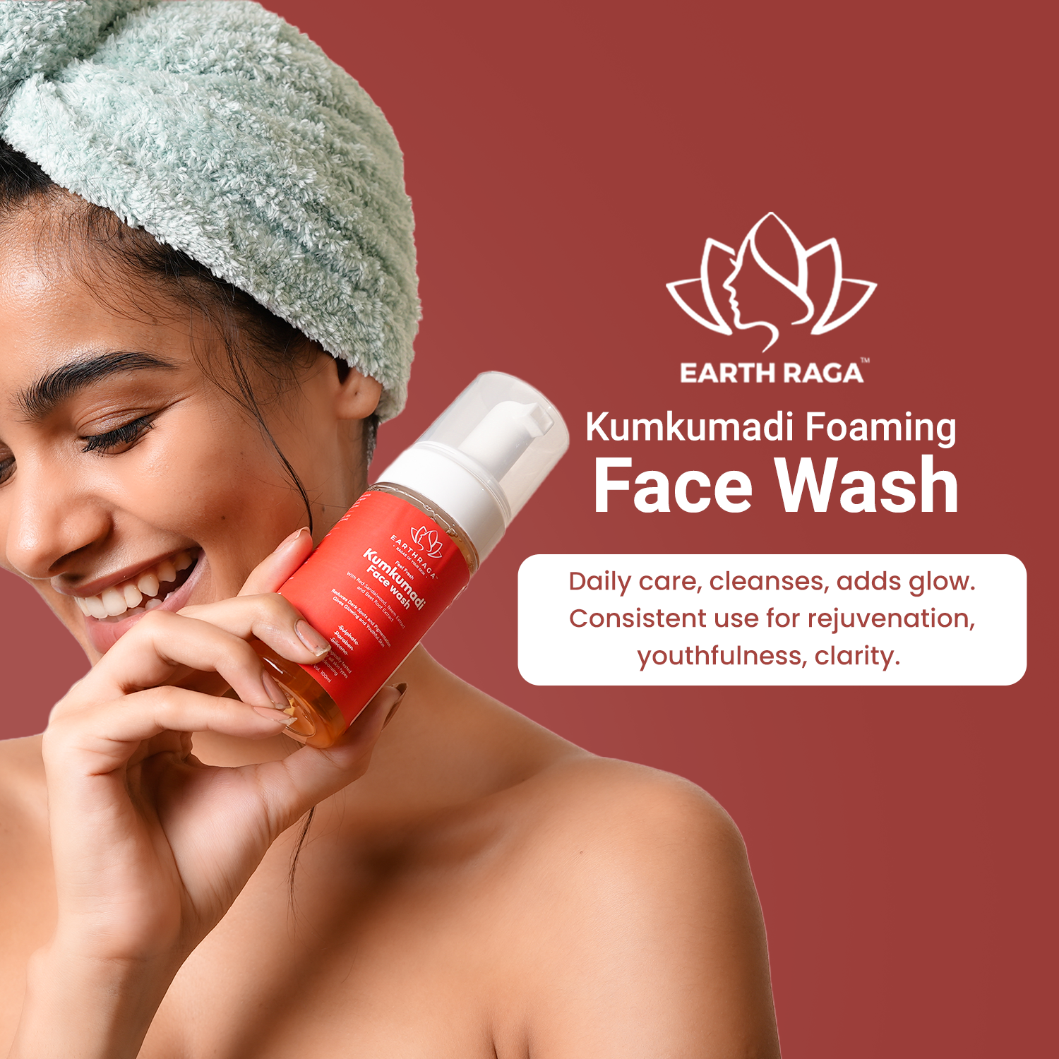 Earthraga Feel Fresh Kumkumadi Foaming Face Wash | 100ml