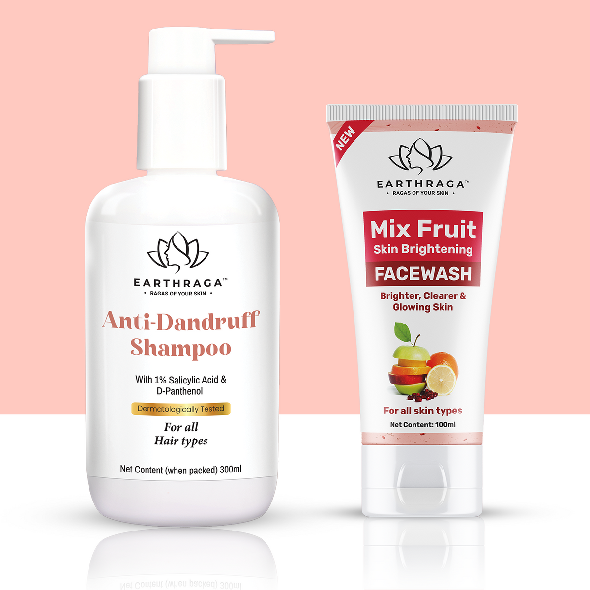 Anti Dandruff Shampoo and Mix Fruit Face Wash Combo