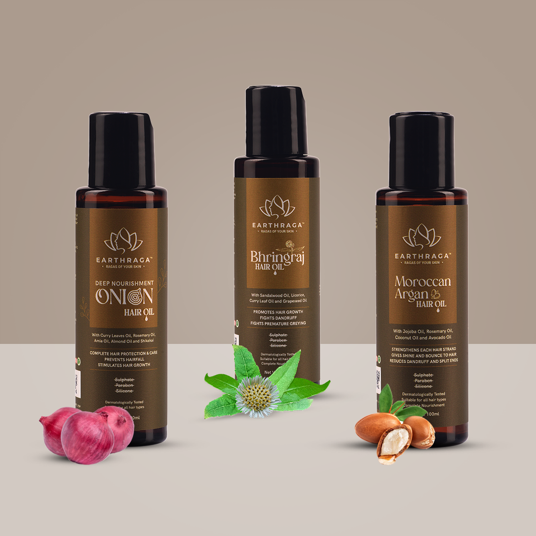 Onion, Bhringraj and Moroccan Argan Hair Oil - Combo | 100 ml X 3