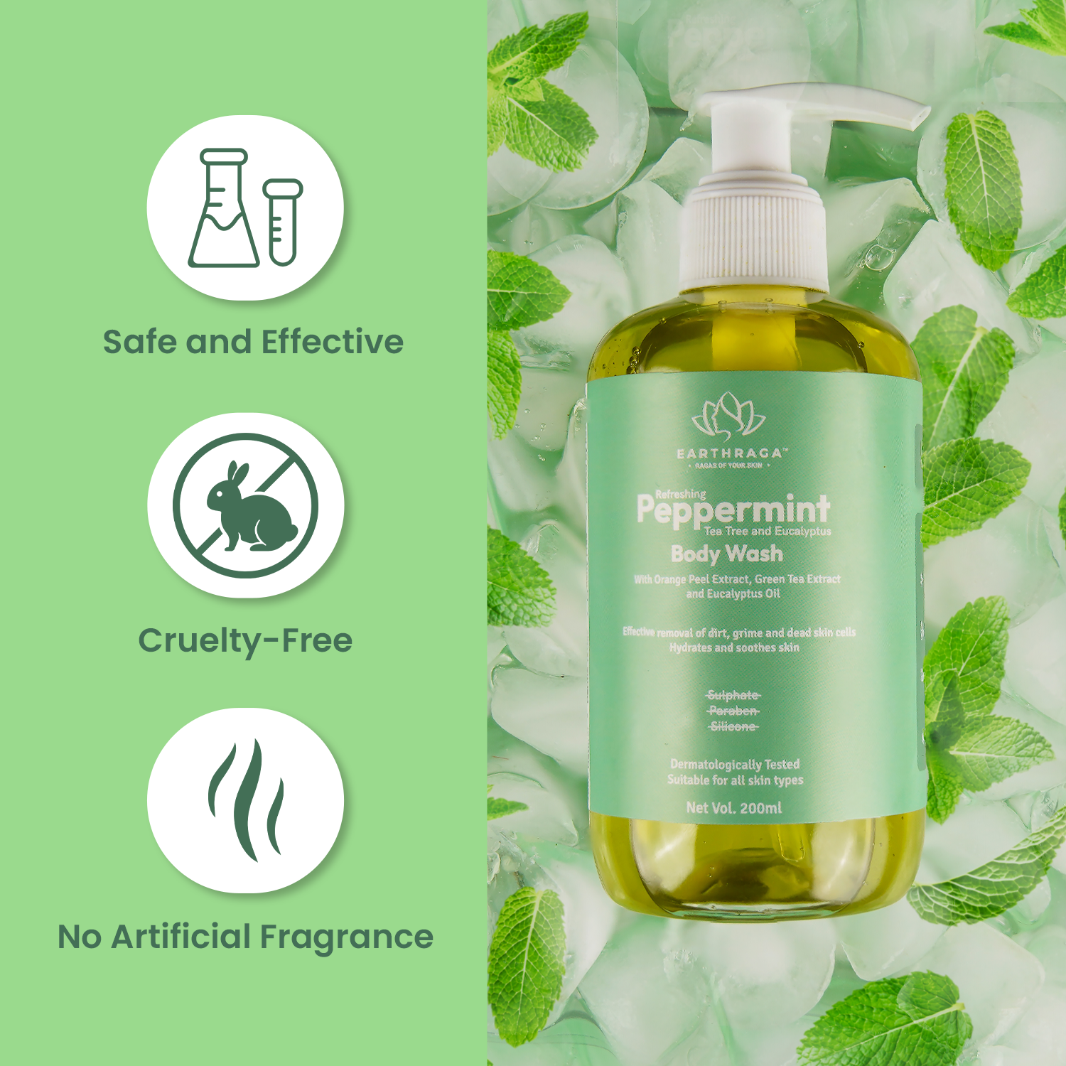 Peppermint, Tea Tree & Eucalyptus Body Wash | 200 ml