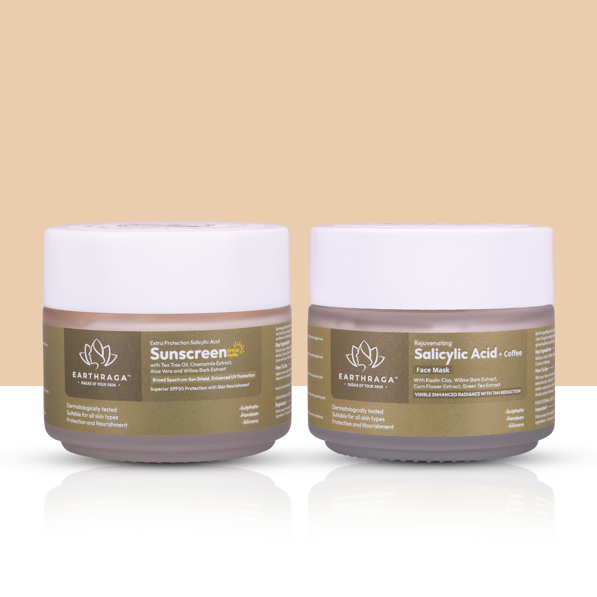 Salicylic Acid + Coffee Face Mask | Salicylic Acid Matte Sunscreen SPF 50 - COMBO | 100gm each